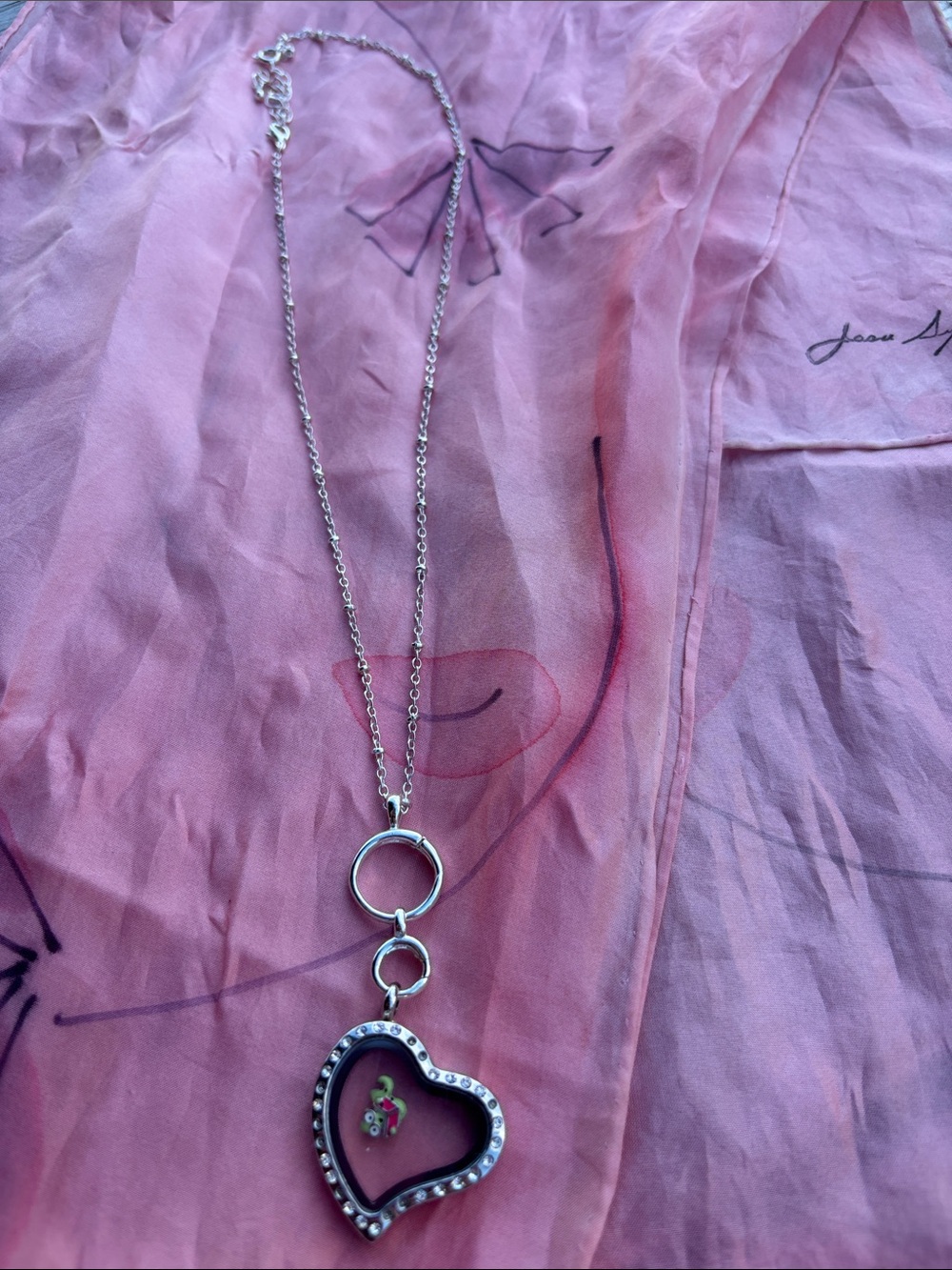 20” Silver Heart Pendant Necklace with Bookworm - 10 for $10 Bundle